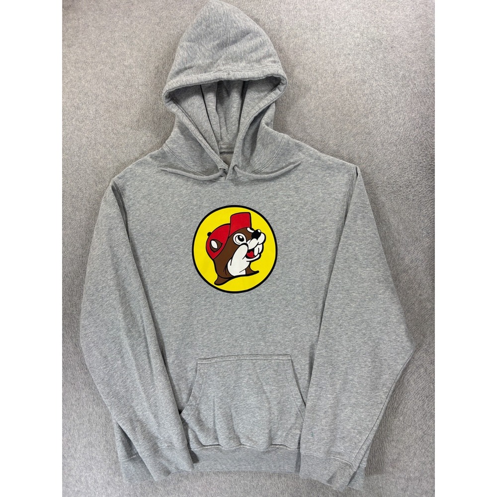 Buc-ee's Screened Logo Hoodie Sweatshirt (Men's XL) Gray